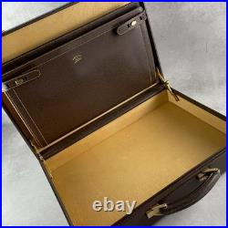 GUCCI Vintage Leather Briefcase Dark Brown Business Bag Old Style A4 Size