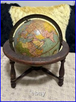 Globe Terrestrial Weber Costello Co. Vintage, Old Style Wood From USA Globe Terrestrial Weber Costello Co. Vintage, Old Style Wood From USA