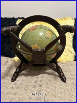 Globe Terrestrial Weber Costello Co. Vintage, Old Style Wood From USA Globe Terrestrial Weber Costello Co. Vintage, Old Style Wood From USA