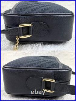 Gucci 007 115 0162 Old Style Logo Hardware Shoulder Bag Black Vintage