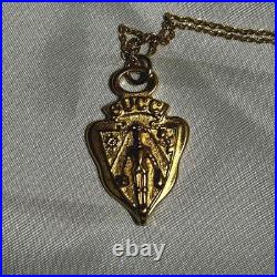 Gucci Gold Charm Necklace Pendant Vintage Old Style, Plated Chain