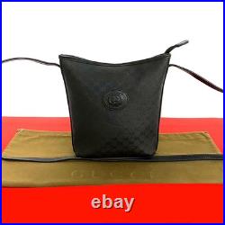 Gucci Micro GG Leather Shoulder Bag Black 007 89 1095 Vintage Old Style Gucci Micro GG Leather Shoulder Bag Black 007 89 1095 Vintage Old Style