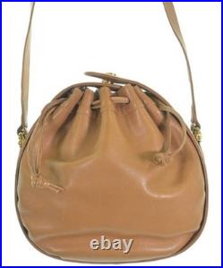 Gucci Vintage Shoulder Bag Beige Leather Old Style 0012561191 Authentic