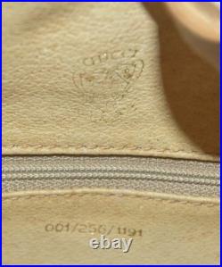 Gucci Vintage Shoulder Bag Beige Leather Old Style 0012561191 Authentic