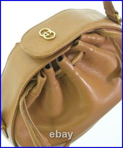 Gucci Vintage Shoulder Bag Beige Leather Old Style 0012561191 Authentic