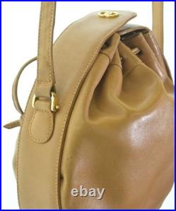 Gucci Vintage Shoulder Bag Beige Leather Old Style 0012561191 Authentic