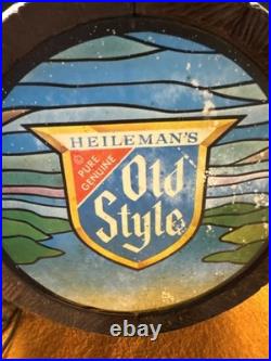 H. Vintage Heileman's Old Style Pure Brewed Lighted Spinning Barrel See Video