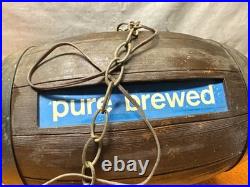 H. Vintage Heileman's Old Style Pure Brewed Lighted Spinning Barrel See Video