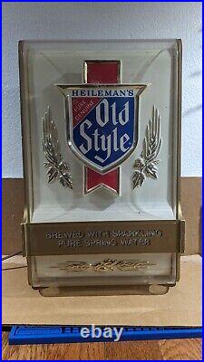 HEILEMAN'S PURE GENUINE OLD STYLE Vintage Light Wall Bar sign advertising 3D
