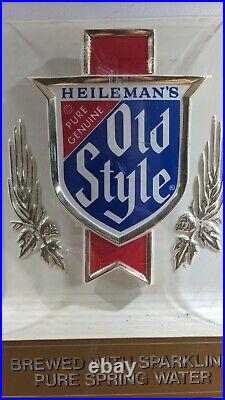 HEILEMAN'S PURE GENUINE OLD STYLE Vintage Light Wall Bar sign advertising 3D