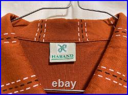 Haband Zip T Short Sleeve Cuban Shirt Orange Vintage Old Clothes Rockabilly 50S6