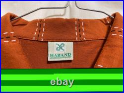 Haband Zip T Short Sleeve Cuban Shirt Orange Vintage Old Clothes Rockabilly 50S6