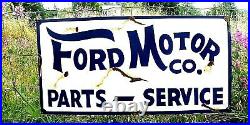 Hand Painted Antique Vintage Old Style FORD MOTOR CO Parts Service 18x36 Sign R