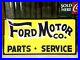 Hand-Painted-Antique-Vintage-Old-Style-FORD-MOTOR-CO-Parts-Service-36-Sign-Yell-01-dzn