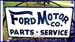 Hand Painted Antique Vintage Old Style FORD MOTOR CO Parts Service 36 Wh Sign
