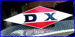 Hand Painted Vintage Old Style DX Gasoline Gas Station Sign hot rod garage art