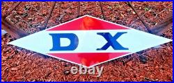 Hand Painted Vintage Old Style DX Gasoline Gas Station Sign hot rod garage art