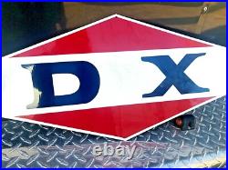 Hand Painted Vintage Old Style DX Gasoline Gas Station Sign hot rod garage art