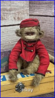 Handmade Vintage Style Creepy Old Looking Monkey Bellboy Monkey