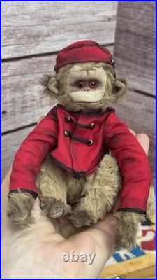 Handmade Vintage Style Creepy Old Looking Monkey Bellboy Monkey