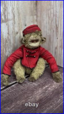 Handmade Vintage Style Creepy Old Looking Monkey Bellboy Monkey