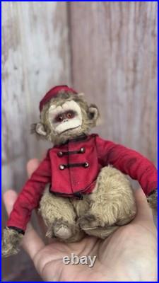 Handmade Vintage Style Creepy Old Looking Monkey Bellboy Monkey