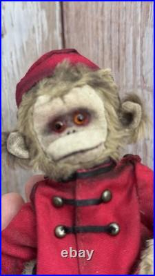 Handmade Vintage Style Creepy Old Looking Monkey Bellboy Monkey