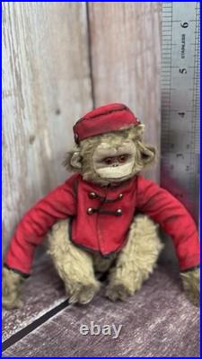 Handmade Vintage Style Creepy Old Looking Monkey Bellboy Monkey