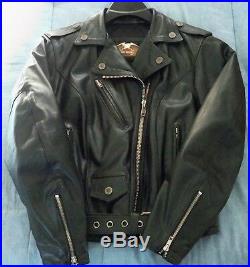 Harley Davidson Leather Jacket VTG SHOVELHEAD Old School STYLE 98121-99VW LARGE