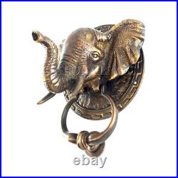 Heavy Solid Brass Elephant Door Knocker Antique Vintage old Style Banger trunk