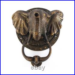 Heavy Solid Brass Elephant Door Knocker Antique Vintage old Style Banger trunk