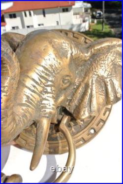 Heavy Solid Brass Elephant Door Knocker Antique Vintage old Style Banger trunk