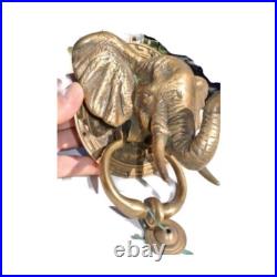 Heavy Solid Brass Elephant Door Knocker Antique Vintage old Style Banger trunk