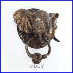 Heavy Solid Brass Elephant Door Knocker Antique Vintage old Style Banger trunk