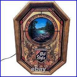 Heileman's OLD STYLE Vintage Beer Light Sign Waterfall MOTION SEE VIDEO