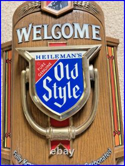 Heileman's Old Style Beer On Tap Lighted Dispaly Sign Welcome Kraeusened Vintage