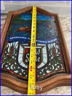 Heileman's Old Style Faux Stained Glass Lighted Beer Sign Vintage Works