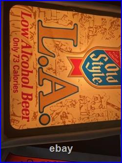 Heileman's Old Style L. A. Light Up Sign Crack