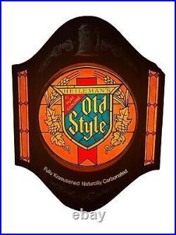 Heileman's Old Style Lighted Sign Display Kraeusened Carbonated Bell 1970s VTG