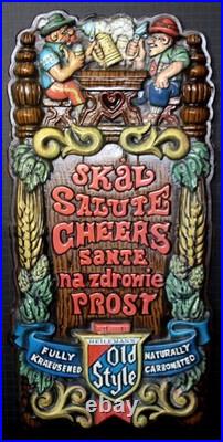 Heileman's Old Style. SKAL. PROST Plastic Form Wall Sign Vintage 1970's