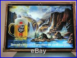Heilemans Old Style Beer Motion Waterfall Light Sign Vintage 1986 Rare Htf
