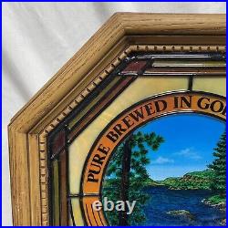 Heilemans Old Style Beer Sign Illuminated Stained Glass Motion Display Vtg ©1982
