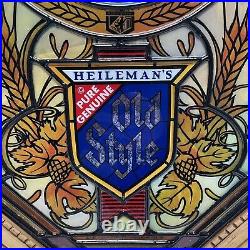 Heilemans Old Style Beer Sign Illuminated Stained Glass Motion Display Vtg ©1982