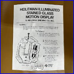 Heilemans Old Style Beer Sign Vtg ©1982 Illuminated Stained Glass Motion Display
