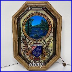 Heilemans Old Style Beer Vintage ©1982 Lighted Motion Water River Sign 22x16