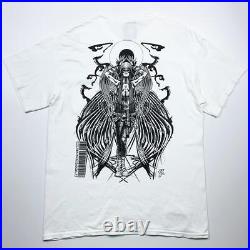 Hex Anti-Style Duplex Print T-Shirt White Short Sleeve Old Clothes Vintage Band