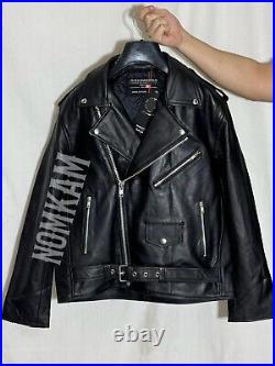 Highway Leather Old School Police Style Motorcycle Leather Jacket 2 Ammo pocket