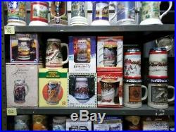 Huge Vintage Lot Of Collectible Budweiser, Miller & Old Style Beer Steins Nos