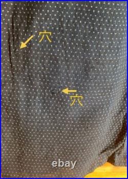 Indigo Kasuri Kimono Cotton Old Cloth Vintage Style Size 127 120 30