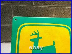 JOHN DEERE SIGN GARAGE VINTAGE OLD STYLE WOOD ADVERTISING RUST REBEL ART 18x36